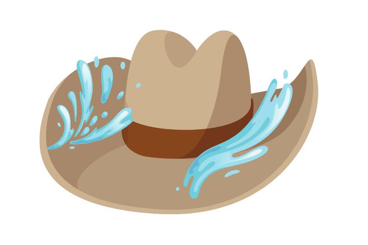 cowboy hat with rain water