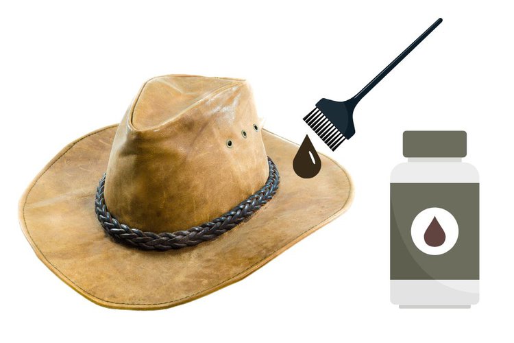 dye leather cowboy hat using brush