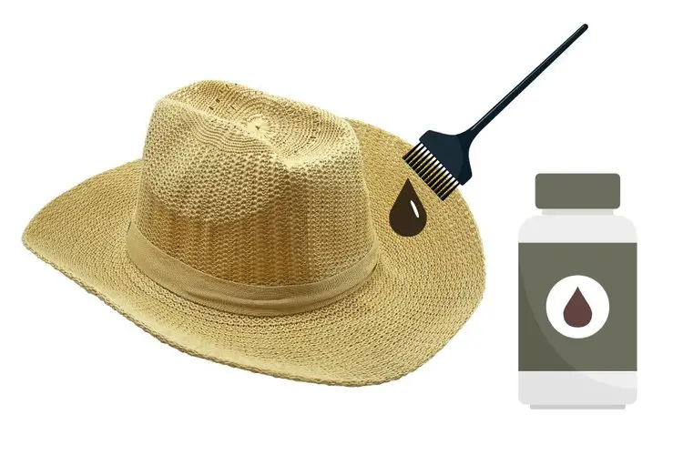 dye straw cowboy hat using brush