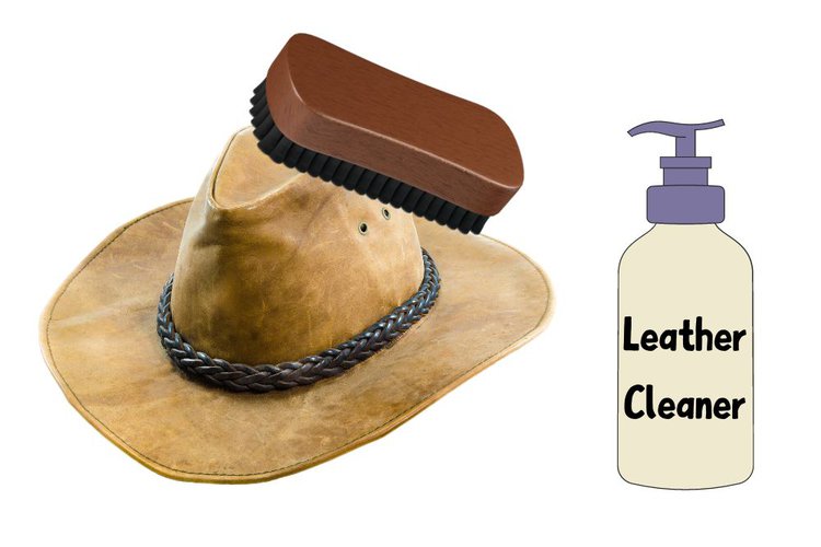 leather cleaner and brush to clean leather hat