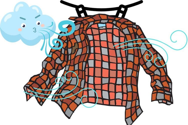 Use natural wind to dry the pearl snap shirt