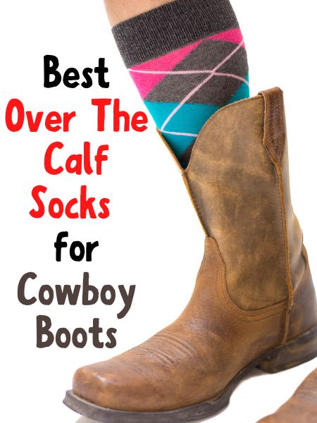 Men wear cowboy boot with over the calf sock and the title