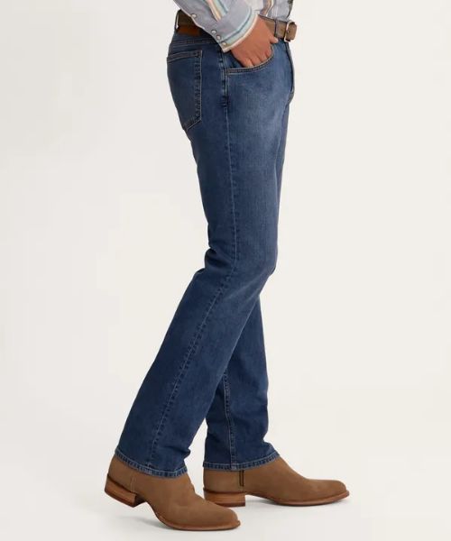 Men's premium standard jeans - Medium Wash (Side)