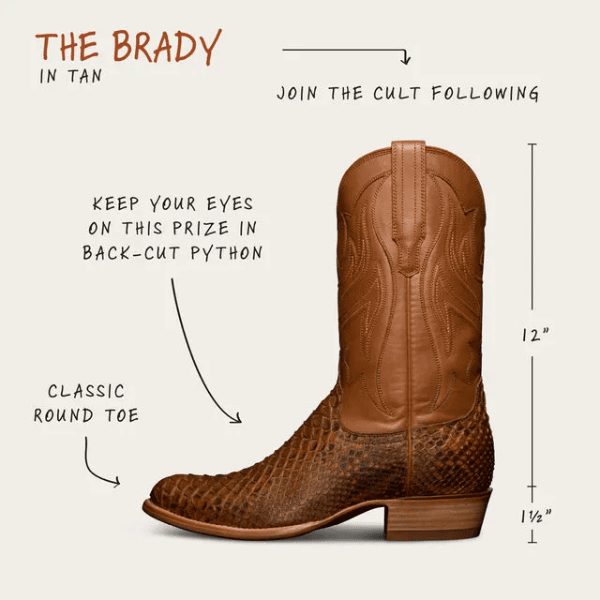 The Brady cowboy boot construction