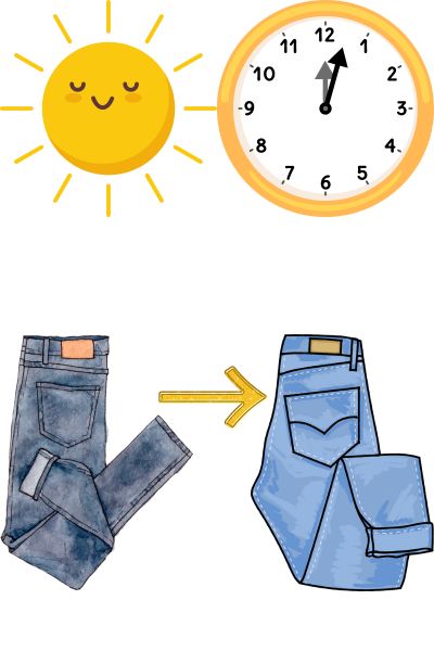 Use sun to fading jeans