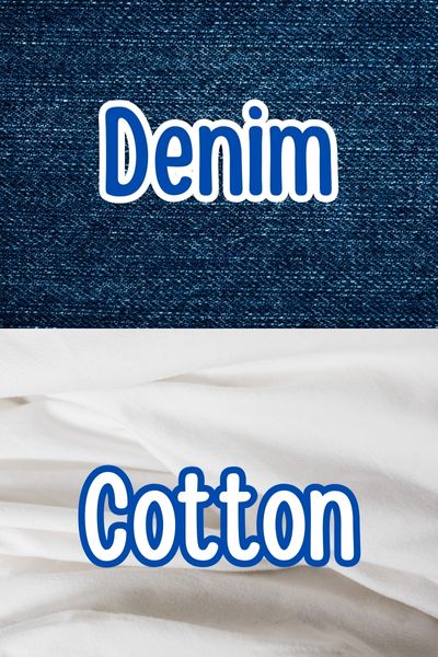 Denim and cotton fabric