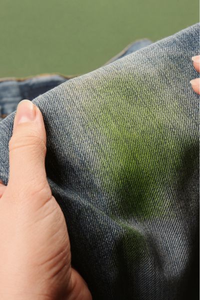 Grass stain on Denim jeans