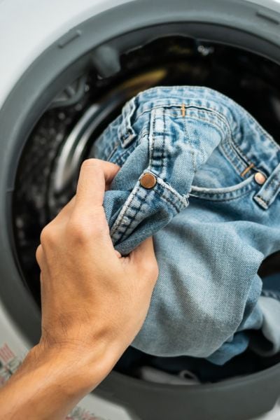 Jeans and washing machine