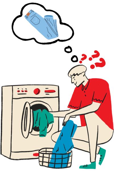 Put jeans into the washing machine with other clothers or not