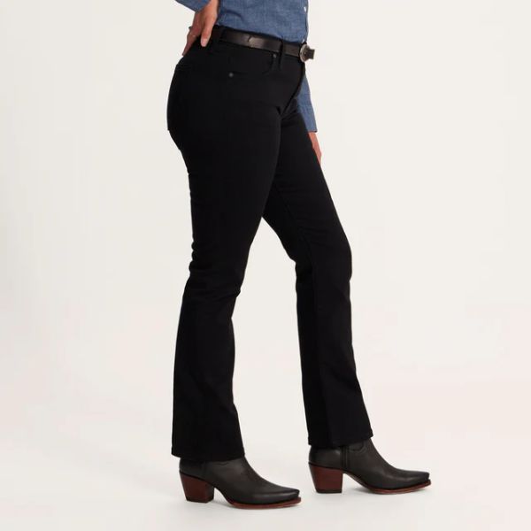 Women's High-Rise Straight Jeans (in the side view)