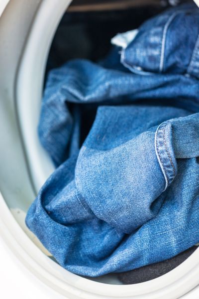 jeans in the washing machine