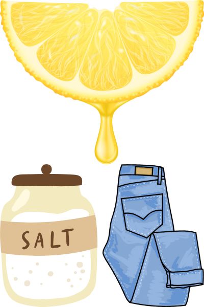 lemon juice, salt and jeans
