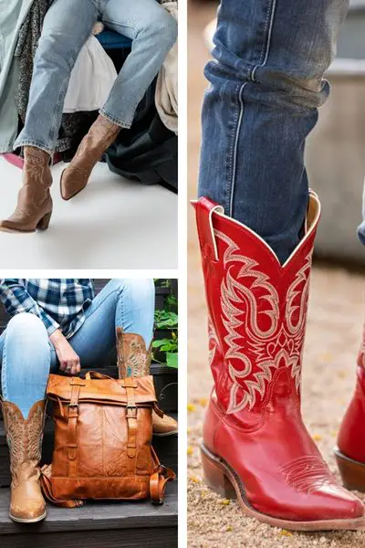 Women wears jeans with cowboy boots