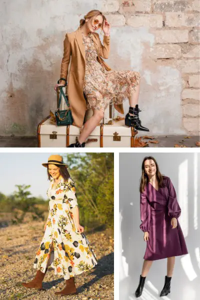 Women wear midi dress with cowboy boots