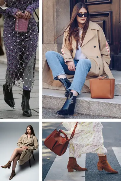 Women wear pointed toe cowboy boots with different outfits