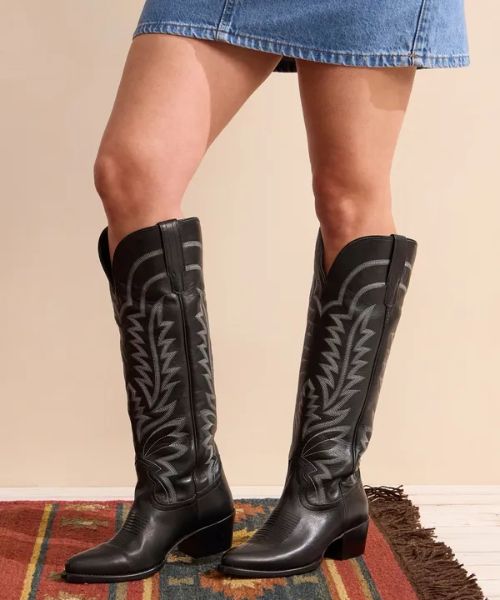 The Abby Cowboy Boots (Black)
