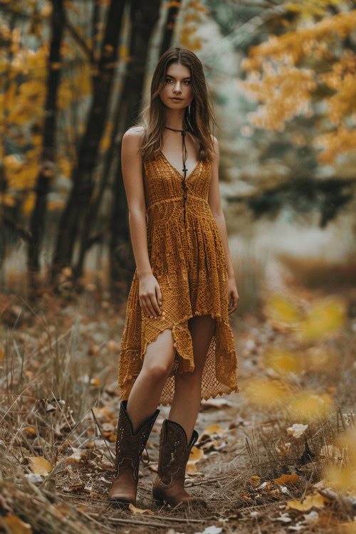 65+ Slip Dresses with Cowboy Boots Outfit Ideas: From Sunrise to Sunset