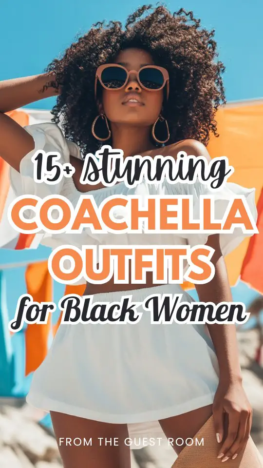 a black woman wears white two piece set for coachella