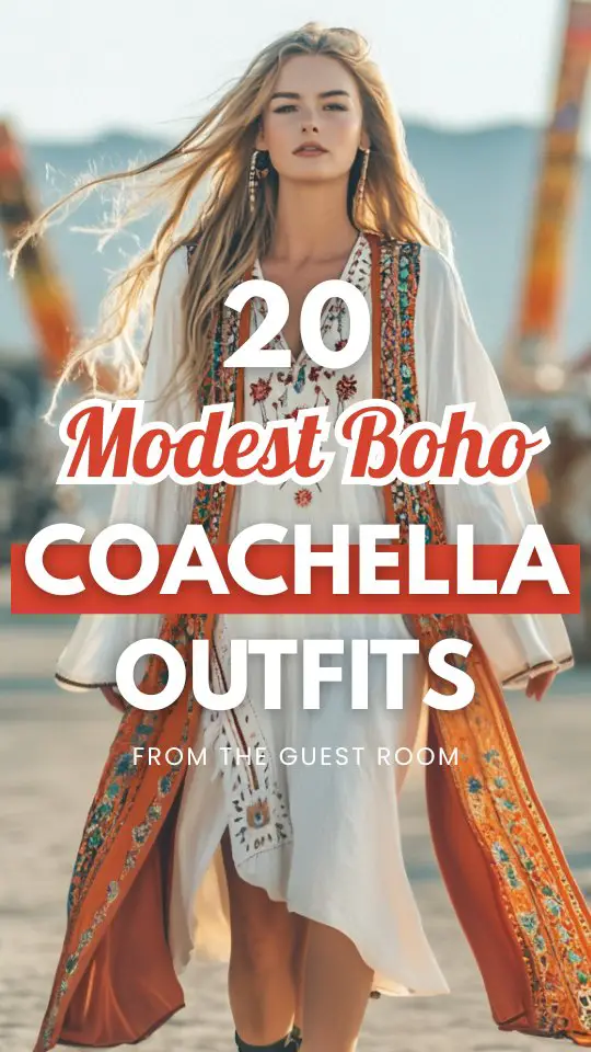 a woman wears a modest boho dress for Coachella