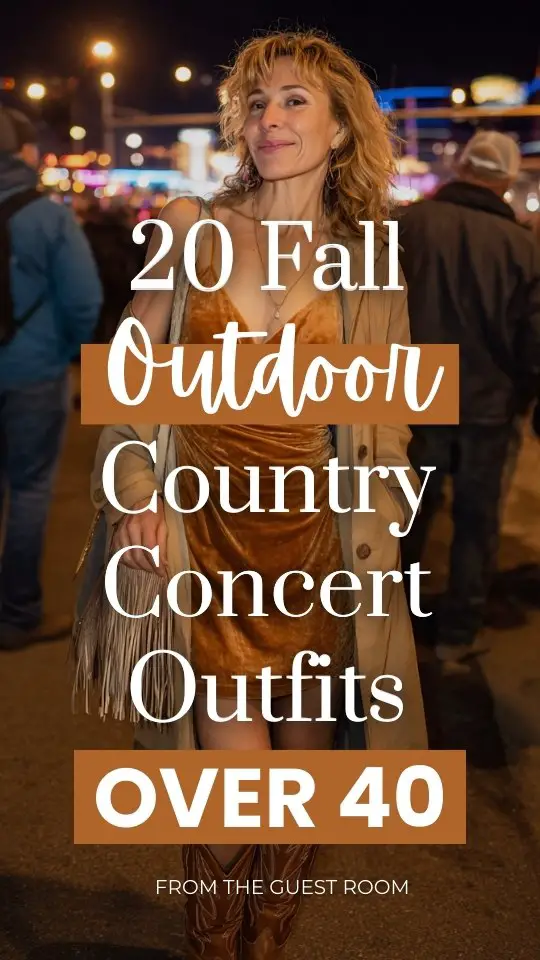 20 Fall Outdoor Country Concert Outfits for Women over 40 that Balance Cozy Layers and Glam Vibes