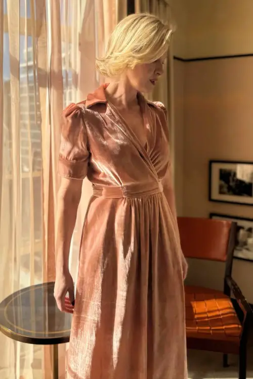 The Champagne Velvet dress