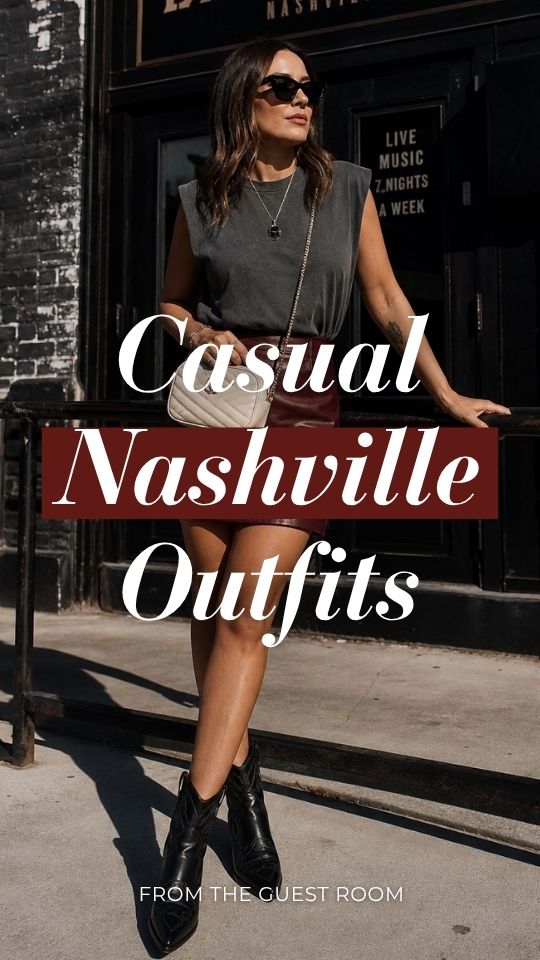 A woman in a casual nashville outfit