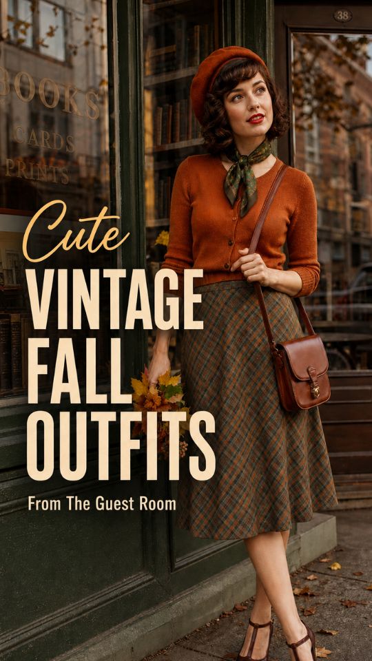 Cute Vintage Fall Outfit Ideas for Women with Cozy Aesthetic Style