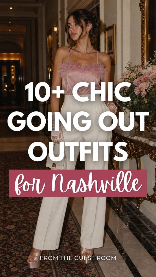 a woman in a chic going out outfit for Nashville